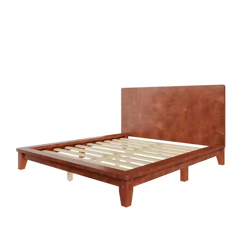Base y armazón de cama completa Whisen con cabecero y soporte de listones de madera