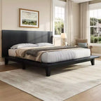 Base y armazón de cama completa Whisen con cabecero y soporte de listones de madera