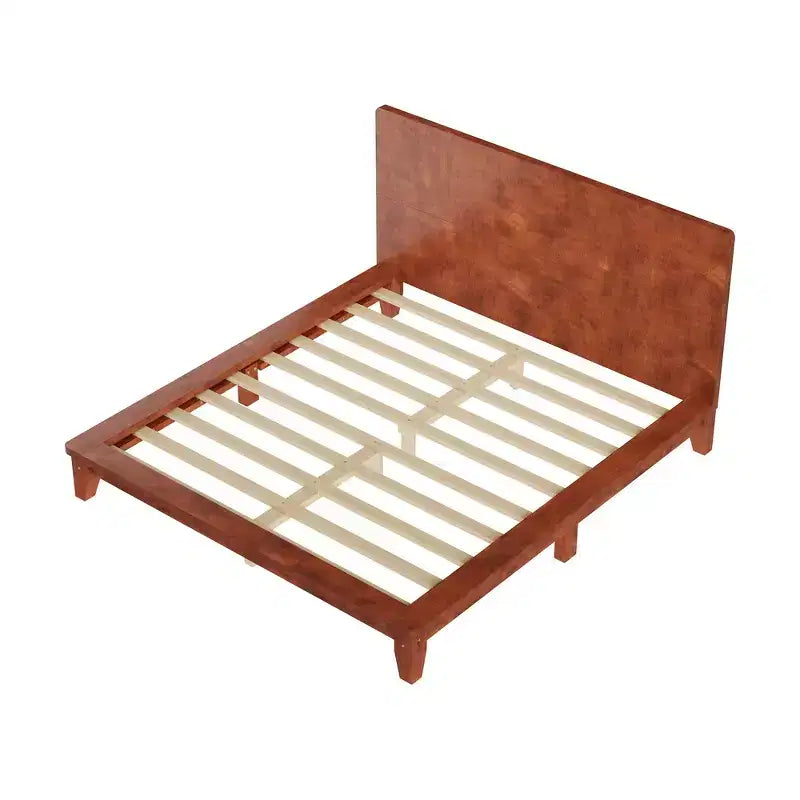 Base y armazón de cama completa Whisen con cabecero y soporte de listones de madera