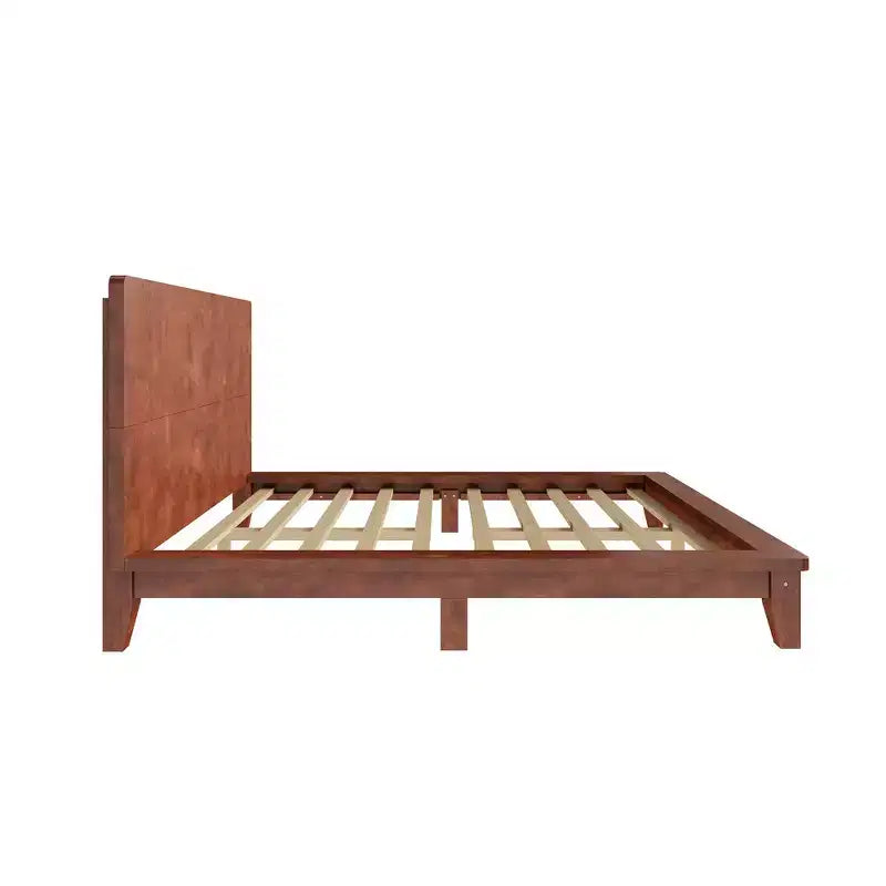 Base y armazón de cama completa Whisen con cabecero y soporte de listones de madera