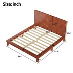 Base y armazón de cama completa Whisen con cabecero y soporte de listones de madera