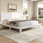 Base y armazón de cama completa Whisen con cabecero y soporte de listones de madera