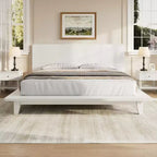 Base y armazón de cama completa Whisen con cabecero y soporte de listones de madera