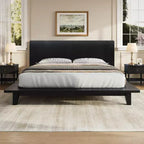 Base y armazón de cama completa Whisen con cabecero y soporte de listones de madera