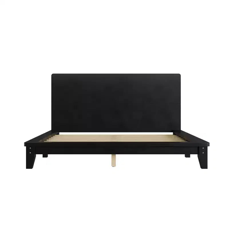 Base y armazón de cama completa Whisen con cabecero y soporte de listones de madera