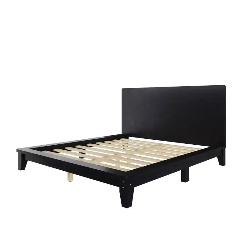 Base y armazón de cama completa Whisen con cabecero y soporte de listones de madera
