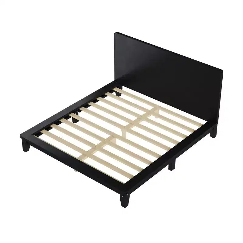 Base y armazón de cama completa Whisen con cabecero y soporte de listones de madera