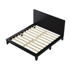 Base y armazón de cama completa Whisen con cabecero y soporte de listones de madera