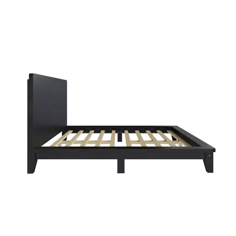 Base y armazón de cama completa Whisen con cabecero y soporte de listones de madera