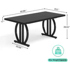 Escritorio para computadora Lantine de 63 pulgadas, escritorio de oficina ejecutivo moderno con marco de metal para oficina en casa, mesa de estudio y escritura, negro claro