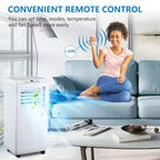 GustoWave 3-in-1 Portable 10000 BTU Air Conditioner for Room up to 450 Sq. Ft. Home and Office Use