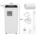 GustoWave 10000 BTU Portable Air Conditioner for Room up to 450 Sq. Ft. with 24H Timer, Sleep Mode, Black Top