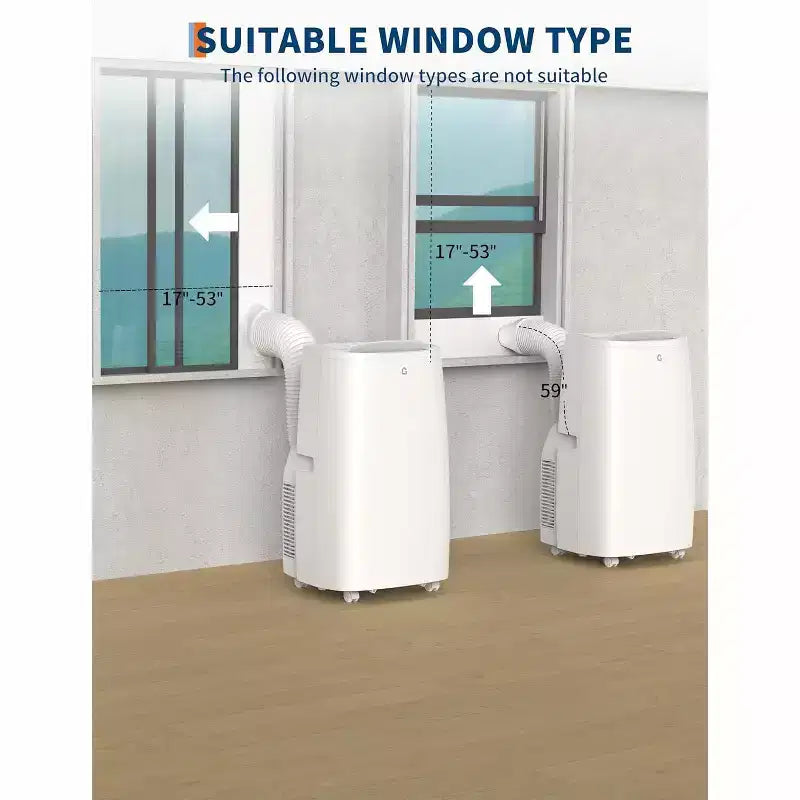 14,000 BTU 3-in-1 Portable Air Conditioner - Cools Up to 700 Sq.Ft, 24H Timer, Remote Control for Bedroom & Office