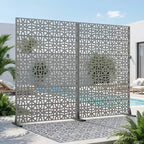 MAYEERTY Perilla 01 Divisor de ambientes de acero galvanizado gris, 72x47x16, pantalla de privacidad de doble cara de 6 paneles
