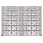 MAYEERTY Perilla 01 Divisor de ambientes de acero galvanizado gris, 72x47x16, pantalla de privacidad de doble cara de 6 paneles