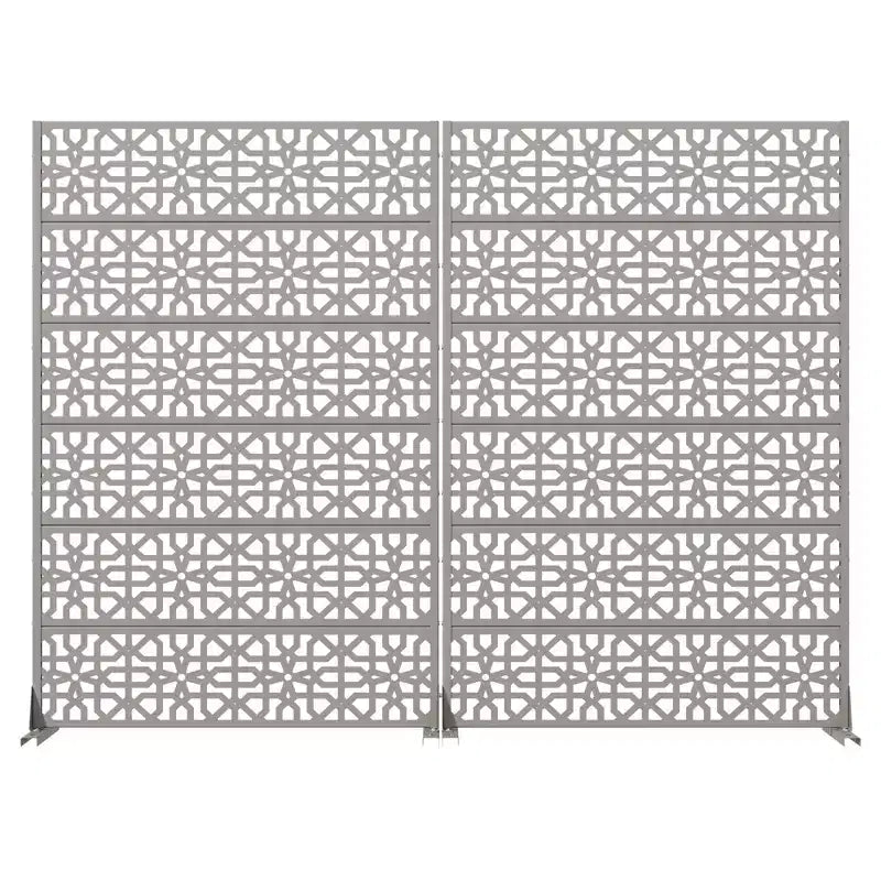 MAYEERTY Perilla 01 Divisor de ambientes de acero galvanizado gris, 72x47x16, pantalla de privacidad de doble cara de 6 paneles