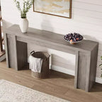 Mesa Consola de Entrada de Granja de 70.9 Pulgadas - Mesa Larga de Sofá Detrás del Sofá, Mesa de Entrada para Decoración de Sala de Estar y Vestíbulo, Nogal