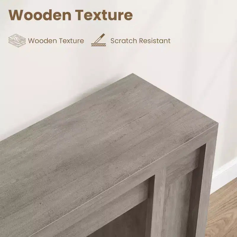 Mesa Consola de Entrada de Granja de 70.9 Pulgadas - Mesa Larga de Sofá Detrás del Sofá, Mesa de Entrada para Decoración de Sala de Estar y Vestíbulo, Nogal