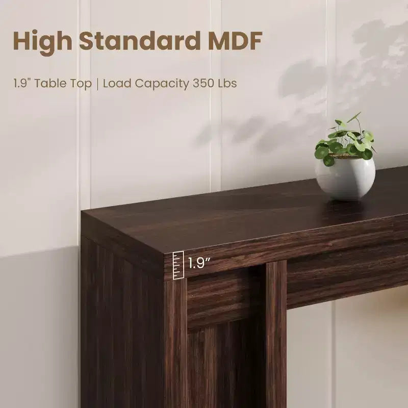 Mesa Consola de Entrada de Granja de 70.9 Pulgadas - Mesa Larga de Sofá Detrás del Sofá, Mesa de Entrada para Decoración de Sala de Estar y Vestíbulo, Nogal