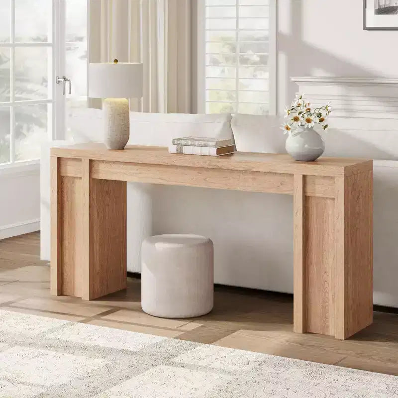 Mesa Consola de Entrada de Granja de 70.9 Pulgadas - Mesa Larga de Sofá Detrás del Sofá, Mesa de Entrada para Decoración de Sala de Estar y Vestíbulo, Nogal