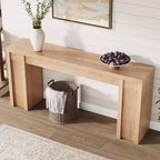 Mesa Consola de Entrada de Granja de 70.9 Pulgadas - Mesa Larga de Sofá Detrás del Sofá, Mesa de Entrada para Decoración de Sala de Estar y Vestíbulo, Nogal