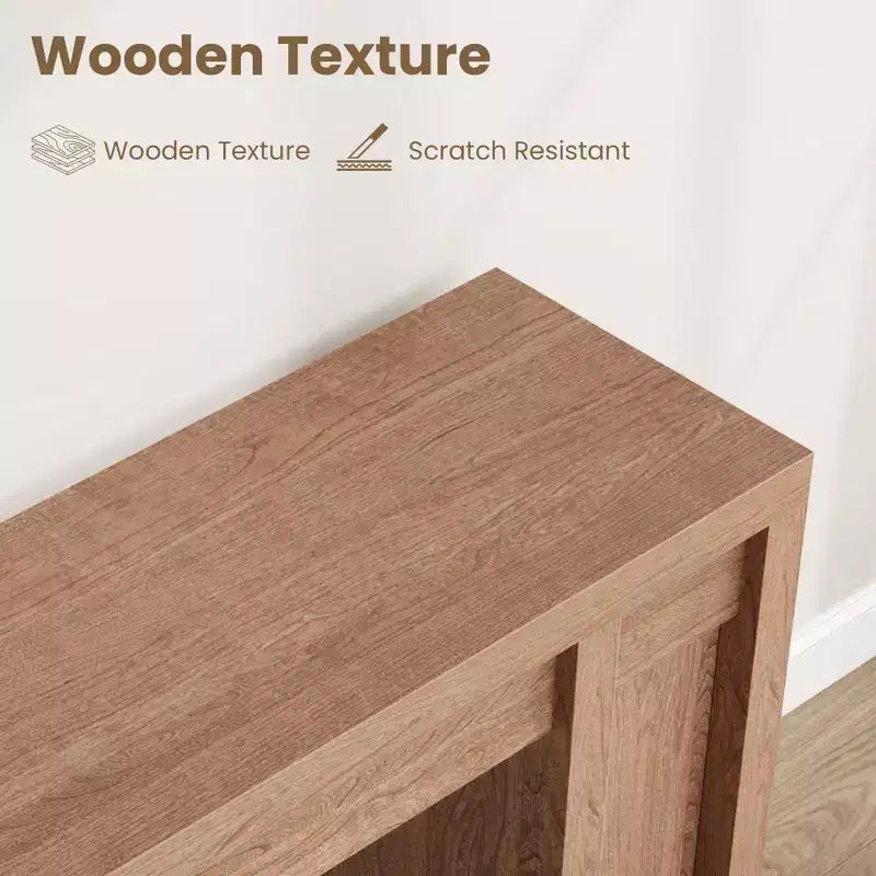 Mesa Consola de Entrada de Granja de 70.9 Pulgadas - Mesa Larga de Sofá Detrás del Sofá, Mesa de Entrada para Decoración de Sala de Estar y Vestíbulo, Nogal