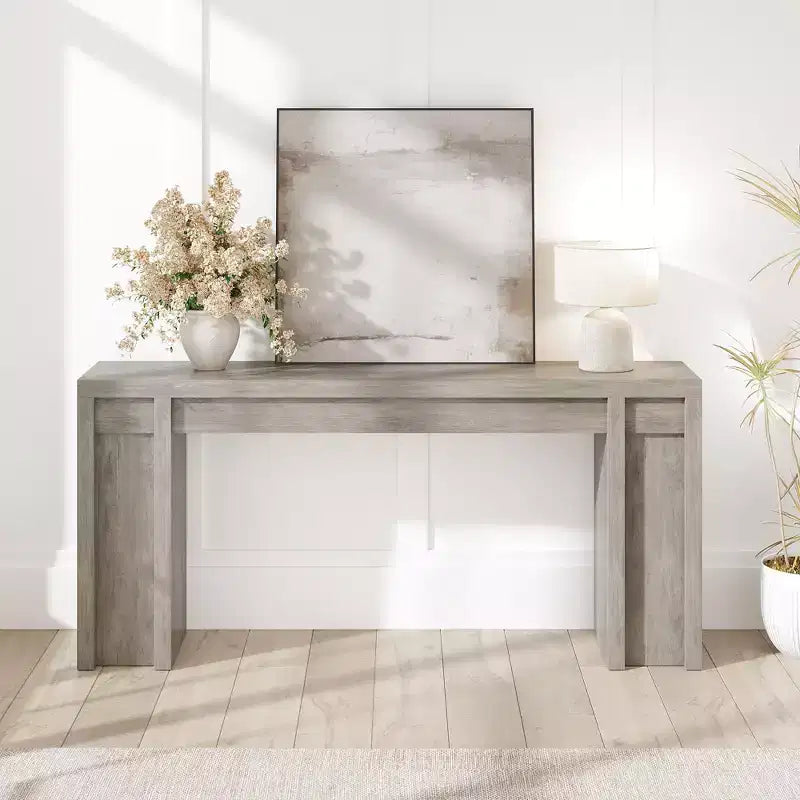 Mesa Consola de Entrada de Granja de 70.9 Pulgadas - Mesa Larga de Sofá Detrás del Sofá, Mesa de Entrada para Decoración de Sala de Estar y Vestíbulo, Nogal