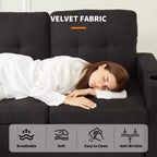 Sofá cama seccional en forma de L de 84" - Chaise reversible con almacenamiento, puertos USB y portavasos - Negro