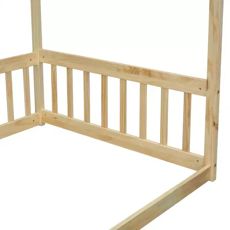Cama baja Luxystar Twin Canopy con estructura y valla