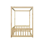 Cama baja Luxystar Twin Canopy con estructura y valla