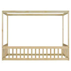 Cama baja Luxystar Twin Canopy con estructura y valla