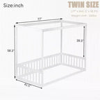 Cama baja Luxystar Twin Canopy con estructura y valla