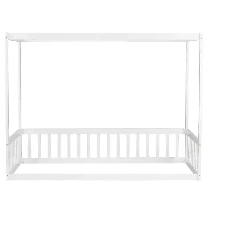 Cama baja Luxystar Twin Canopy con estructura y valla
