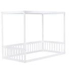 Cama baja Luxystar Twin Canopy con estructura y valla