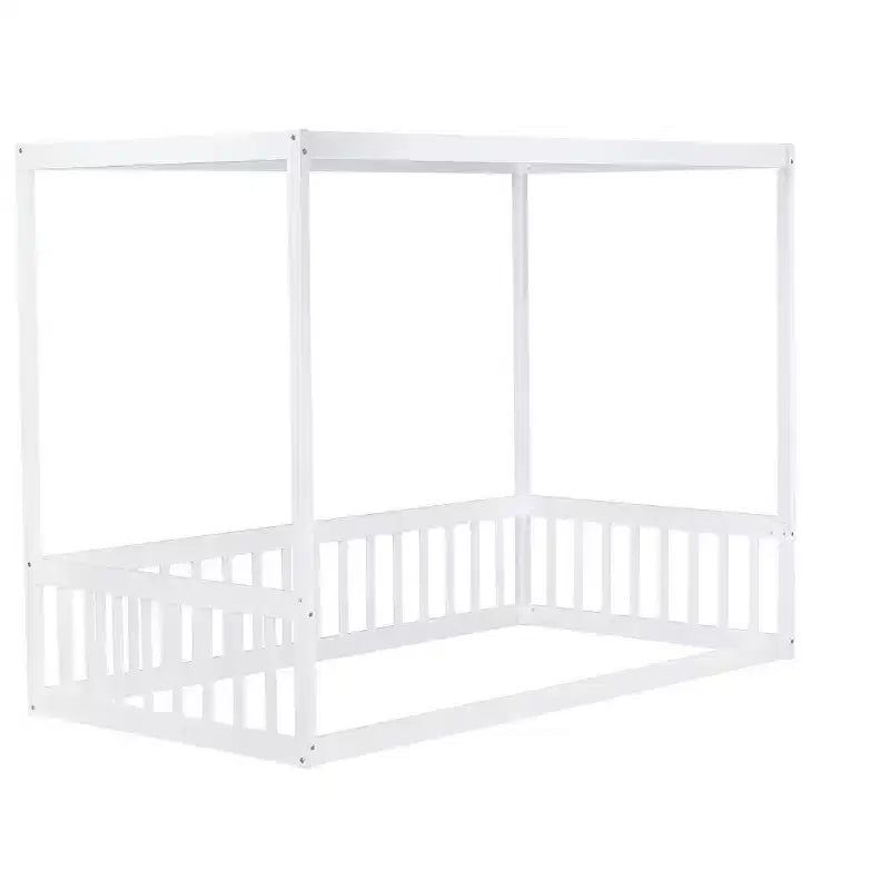 Cama baja Luxystar Twin Canopy con estructura y valla