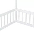 Cama baja Luxystar Twin Canopy con estructura y valla