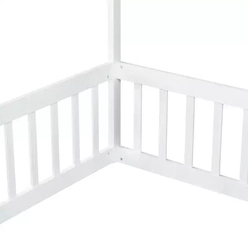 Cama baja Luxystar Twin Canopy con estructura y valla