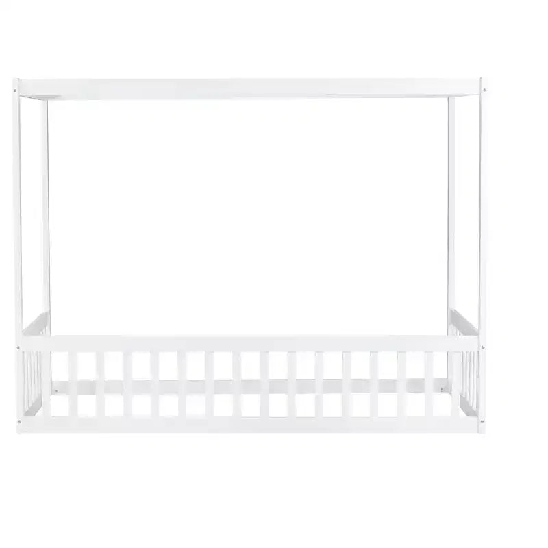 Cama baja Luxystar Twin Canopy con estructura y valla