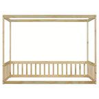 Cama baja Luxystar Twin Canopy con estructura y valla