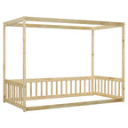 Cama baja Luxystar Twin Canopy con estructura y valla
