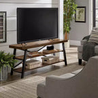 Mueble de TV Newsome Rústico con Base en X de 60 pulgadas - Marrón - iNSPIRE Q