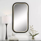 Espejo de Pared Rectangular Uttermost Nevaeh Oro Negro 23 1/4 x 43 1/4
