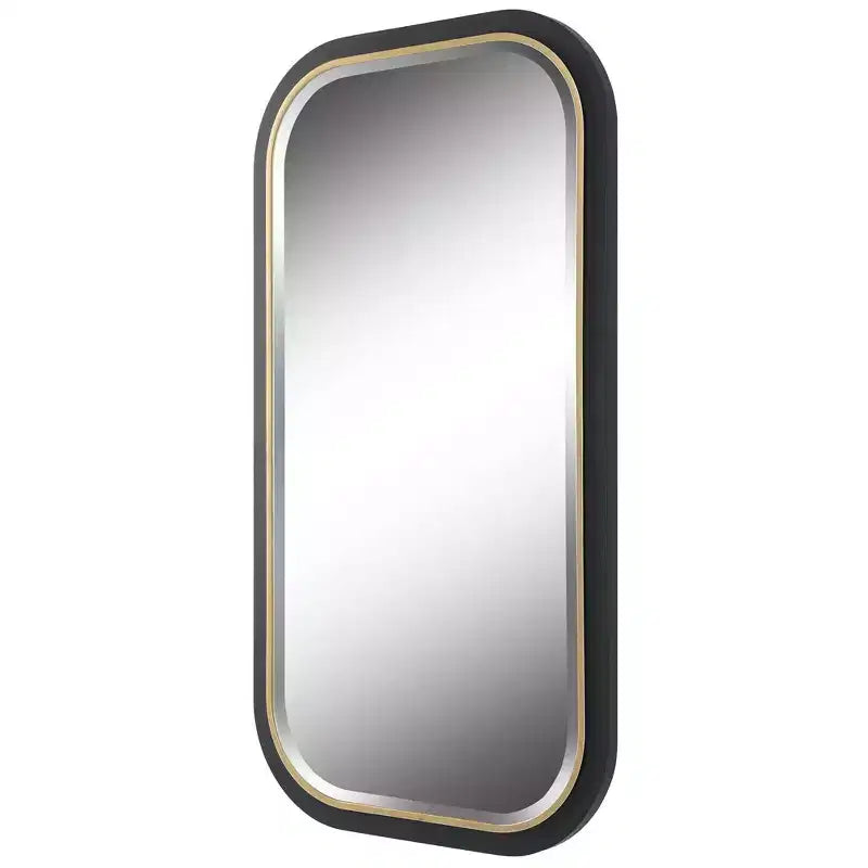 Espejo de Pared Rectangular Uttermost Nevaeh Oro Negro 23 1/4 x 43 1/4