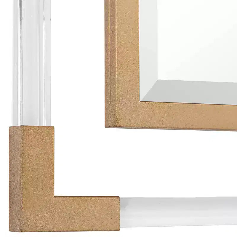 Espejo de pared cuadrado Uttermost Balkan Metallic Gold Leaf de 40