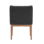 Juego de 2 sillas de comedor de lino con brazos inclinados y botones capitoné Amiford - iNSPIREQ