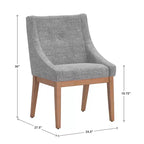 Juego de 2 sillas de comedor de lino con brazos inclinados y botones capitoné Amiford - iNSPIREQ
