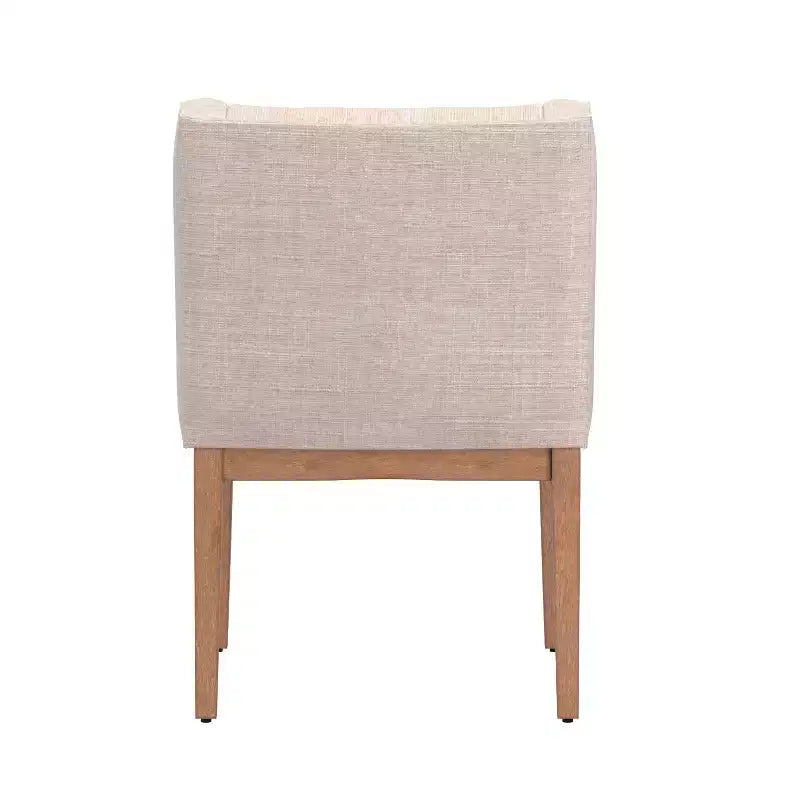 Juego de 2 sillas de comedor de lino con brazos inclinados y botones capitoné Amiford - iNSPIREQ
