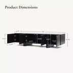 Mueble de TV Moderno Negro LuxenHome de 63 para televisores de hasta 68 pulgadas, Consola Multimedia Negro Mate con 4 Puertas Push-to-Open, Centro de Entretenimiento de Perfil Bajo