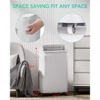 Acekool 12000 BTU 3-in-1 Portable Air Conditioner, Cools 550 Sq.Ft, Remote, Auto Swing & Timer, White