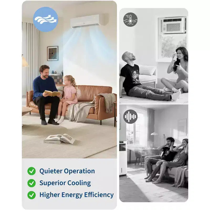 Acekool 12,000 BTU SEER2 19 Mini Split AC Heating System, 6-in-1 Inverter, Ductless, Wall Mount, White, With Installation Kits